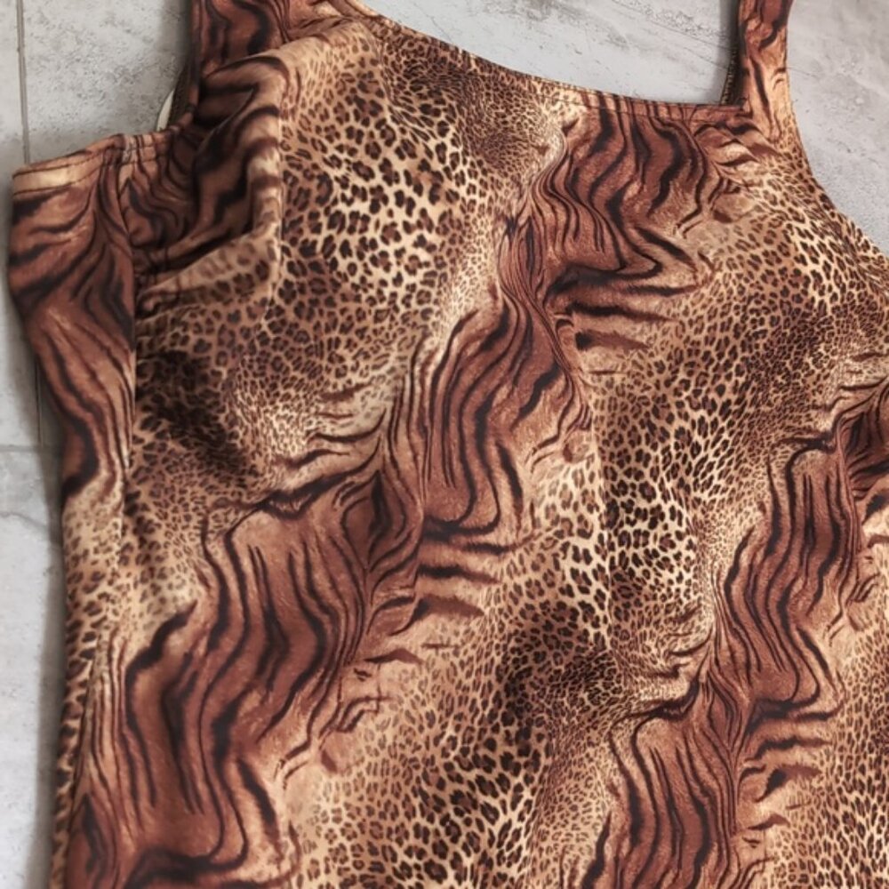 Vintage Baltex One Piece Swimsuit Animal Print Leopard Womens Plus Size 18W - Picture 3 of 9